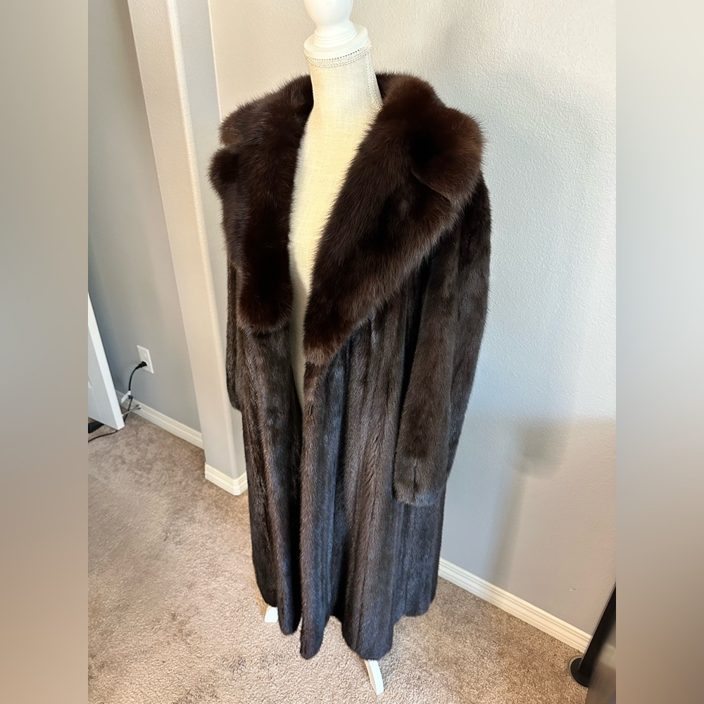 Vintage Mink Coat with Sable Collar